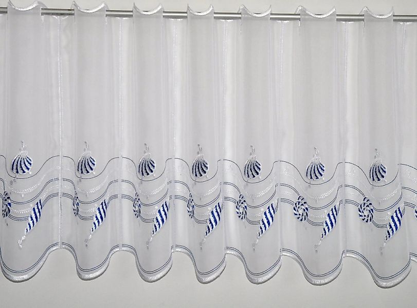 Stickereien Plauen Scheibengardine "Muscheln" Durchzuglöcher 1 Stk. tlg. ve günstig online kaufen