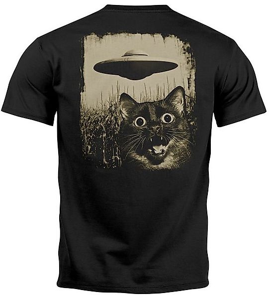 Neverless Print-Shirt Herren T-Shirt Backprint UFO günstig online kaufen