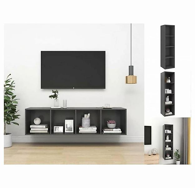 vidaXL TV-Schrank TV-Wandschrank Grau 37x37x142,5 cm Spanplatte günstig online kaufen