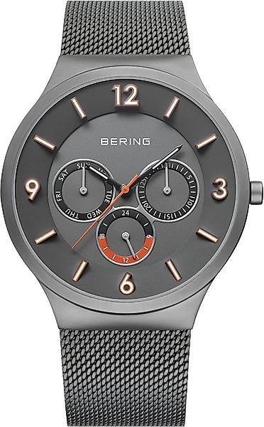 Bering Multifunktionsuhr mit Milanaise Armband Grau 33441-377 Herrenuhr günstig online kaufen