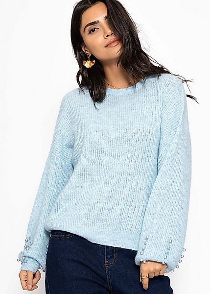 SASSYCLASSY Strickpullover Pullover mit Perlendetails für Damen Eleganter P günstig online kaufen