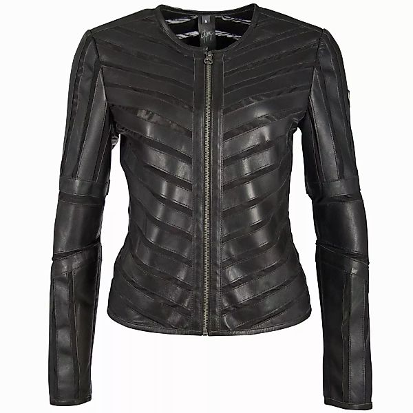 Mauritius Lederjacke "MWSuri LELEV", gepatchtes Leder, Rundhals,Reißverschl günstig online kaufen
