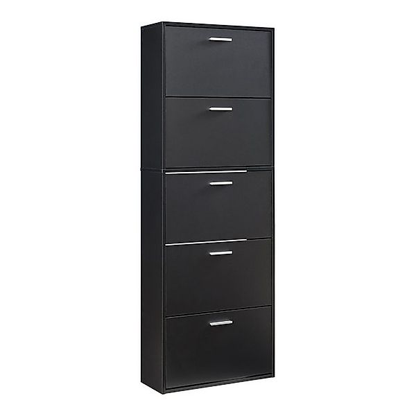 en.casa Schuhschrank »Sykkylven« Schuhkipper mit 5 Klappen 169 x 60 x 24 cm günstig online kaufen