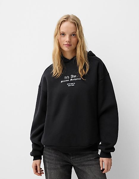 Bershka Hoodie Mit Print Damen S Schwarz günstig online kaufen