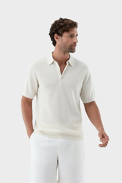 Strick-Poloshirt mit Reiskorn Optik günstig online kaufen