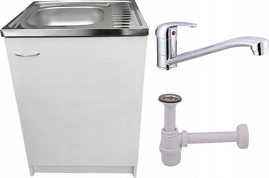 STAMAR Spülenschrank Küchenschrank 60x60cm Weiß Spüle Abtropffläche Edelsta günstig online kaufen