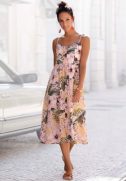 LASCANA Sommerkleid aus Leinenmix, Midikleid mit günstig online kaufen