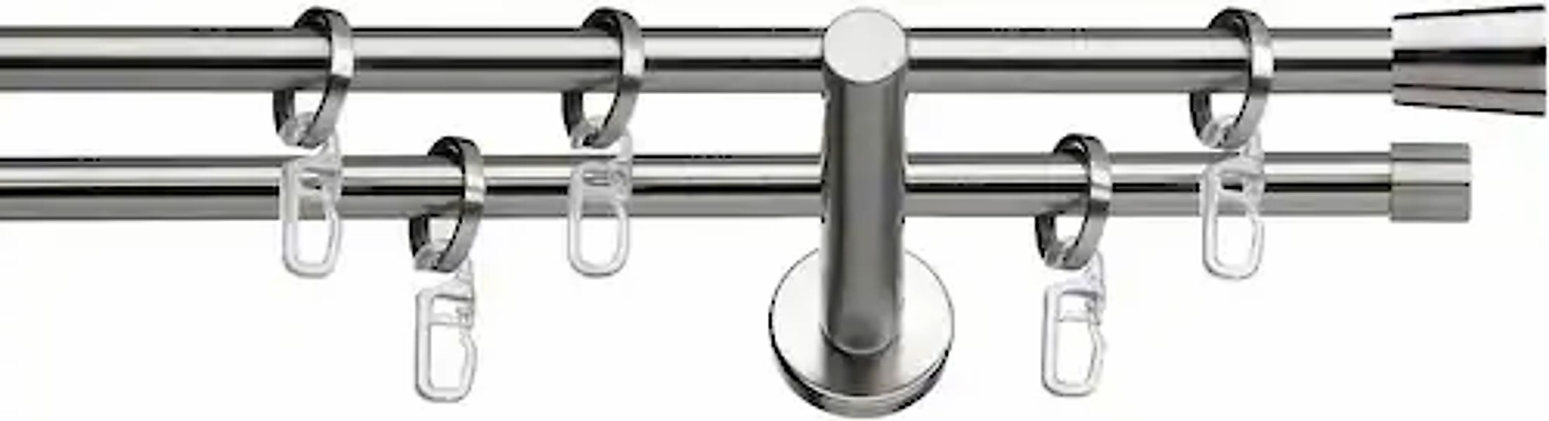 indeko Gardinenstange "Granada" Ø 12 mm 2 läufig-läufig Fixmaß Komplett-Set günstig online kaufen