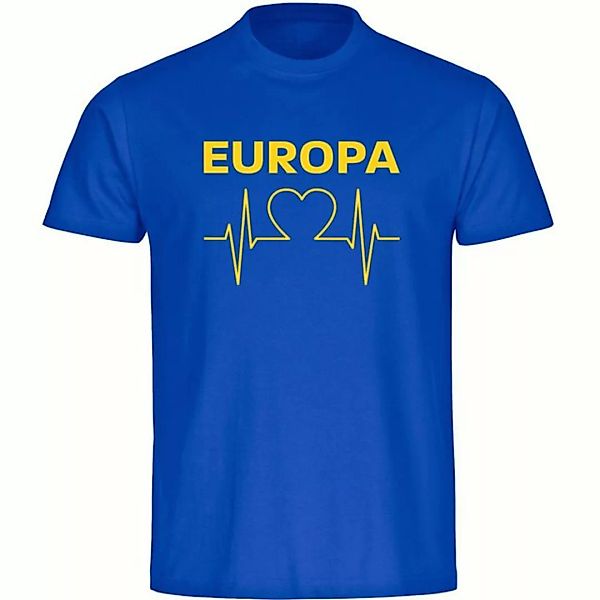 multifanshop T-Shirt Herren Europa - Herzschlag - Männer günstig online kaufen