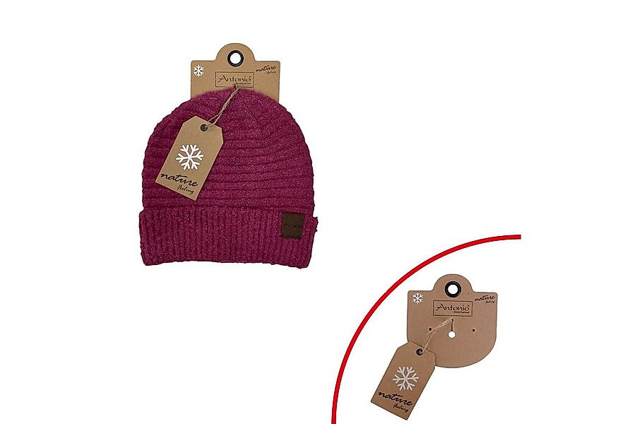 Antonio Strickmütze Antonio Damen Strick Mütze Bouclé Beanie berry (1-St) günstig online kaufen