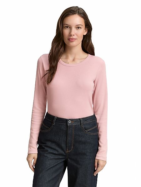 TOM TAILOR Langarmshirt, mit Rundhalsausschnitt und Stretch günstig online kaufen