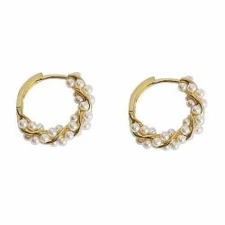 POPOLIC Perlenohrringe Sterling Silber Perlen Twist günstig online kaufen