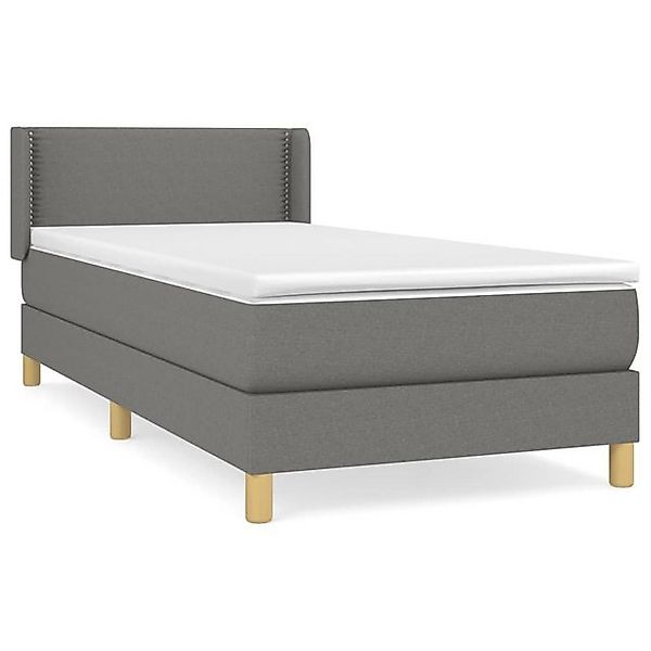 vidaXL Boxspringbett Boxspringbett mit Matratze Dunkelgrau 80x200 cm Stoff günstig online kaufen