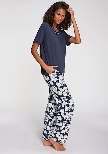 LASCANA Pyjama, (2 tlg.), mit schönem Blumenmuster günstig online kaufen