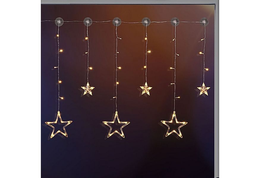 Gravidus LED-Lichtervorhang LED Batterie-Sternenvorhang mit 63 warmweißen L günstig online kaufen