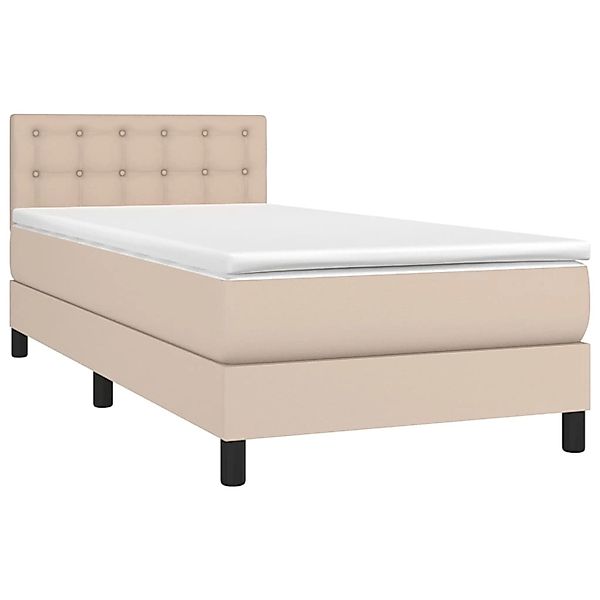 vidaXL Boxspringbett mit Matratze & LED Cappuccino-Braun 90x200cm 3134206 günstig online kaufen