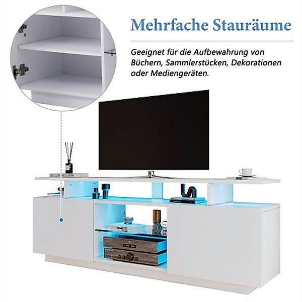 Mia&Coco TV-Schrank TV-Schrank mit 16-Farben LED-Beleuchtung (Stilvoller Au günstig online kaufen