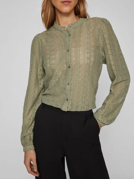 Vila Blusenshirt VICHIKKA LACE L/S SHIRT- günstig online kaufen