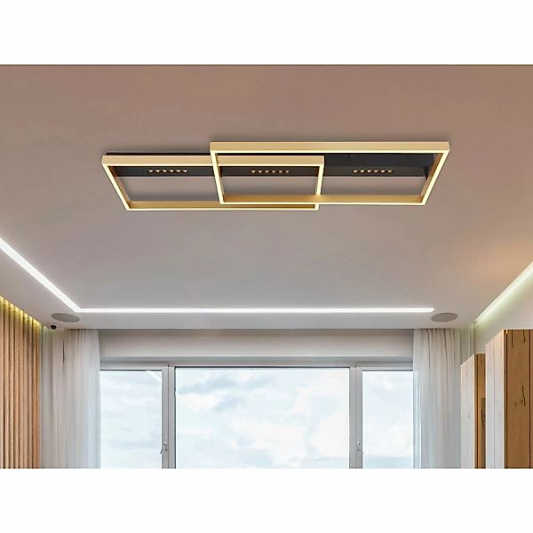 Globo LED-Deckenleuchte 1-flammig Schwarz matt 900 x 398 x 102 mm günstig online kaufen