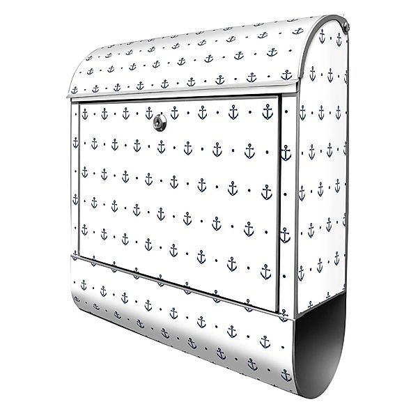 Banjado Design Briefkasten Silber Pulverbeschichtet 39x47x14cm 2 Schlüssel günstig online kaufen