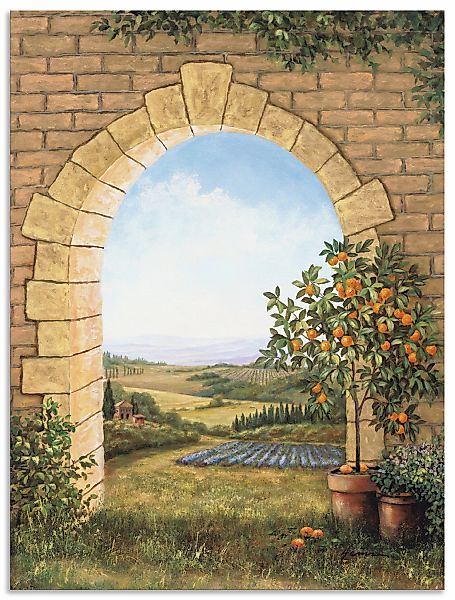 Artland Wandbild "Orangenbaum vor dem Torbogen" Fensterblick 1 Stk. tlg. al günstig online kaufen