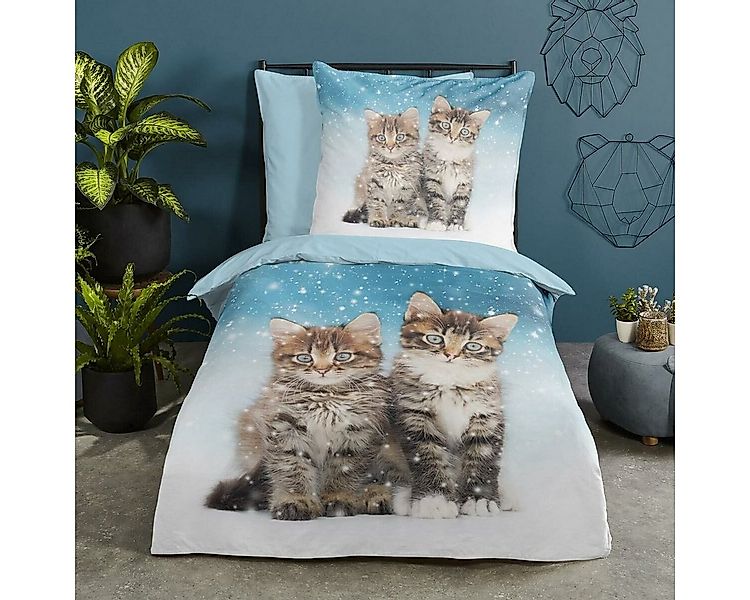 TRAUMSCHLAF Bettwäsche Katzen, Flanell, 2 teilig, weich und warm günstig online kaufen