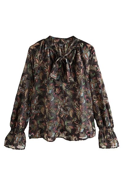 Next Langarmbluse Beflockte Samtbluse mit Paisley-Muster (1-tlg) günstig online kaufen