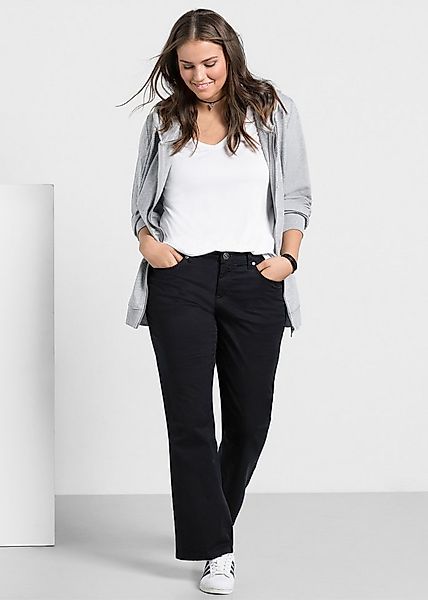 Sheego Jerseyhose Bootcut-Hose Elastische Twill-Qualität günstig online kaufen