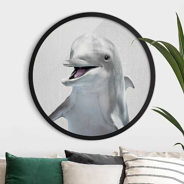 Rundes Gerahmtes Bild Delfin Diddi günstig online kaufen