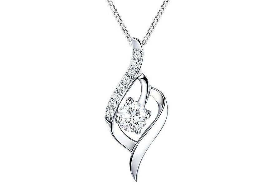 LÖB Kette mit Anhänger 925 Silber Halskette Tropfen Anhänger Zirkonia Stein günstig online kaufen