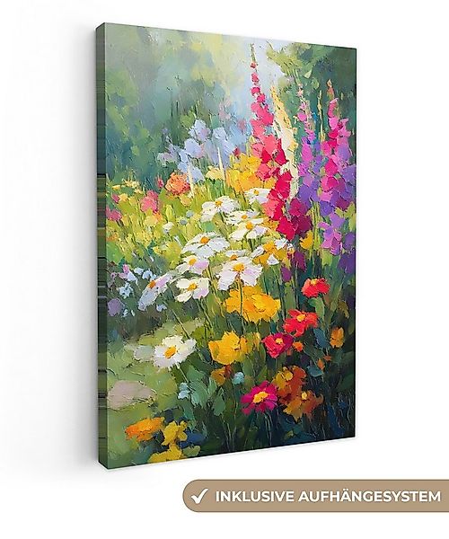 OneMillionCanvasses® Leinwandbild Sommergarten - Atmosphärisch - Blumen, Fo günstig online kaufen