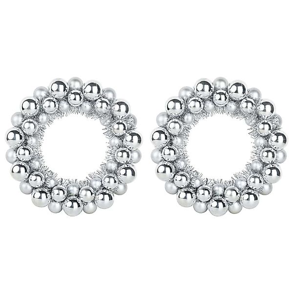 vidaXL Weihnachtsballkränze 2 Stk Silber 33 x 33 x 7 cm Polystyrol 42019682 günstig online kaufen