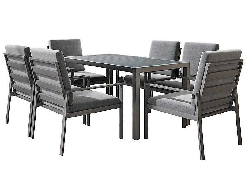 MeXo Gartenlounge-Set Gartenmöbel Set Aluminium Outdoor, (Garten-Essgruppe günstig online kaufen