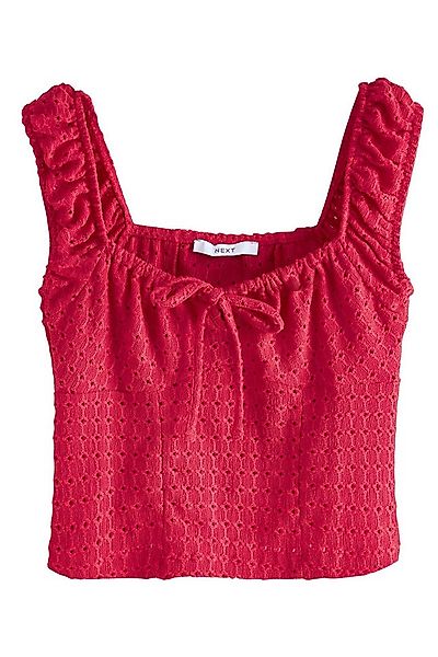 Next Crop-Top Kariertes Bustier-Top mit Stickereien aus Jersey (1-tlg) günstig online kaufen
