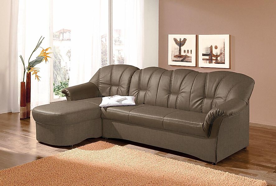 DOMO collection Ecksofa "Papenburg, zeitlose Rückensteppung, elegante Forme günstig online kaufen