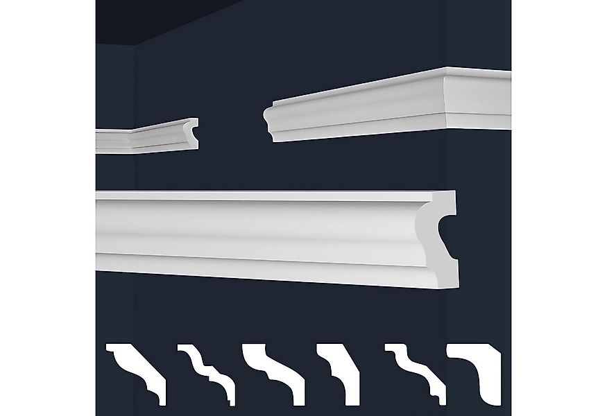 marbet design Stuckleiste E-19, 30 Meter / 15 Leisten, XPS Styropor weiß - günstig online kaufen