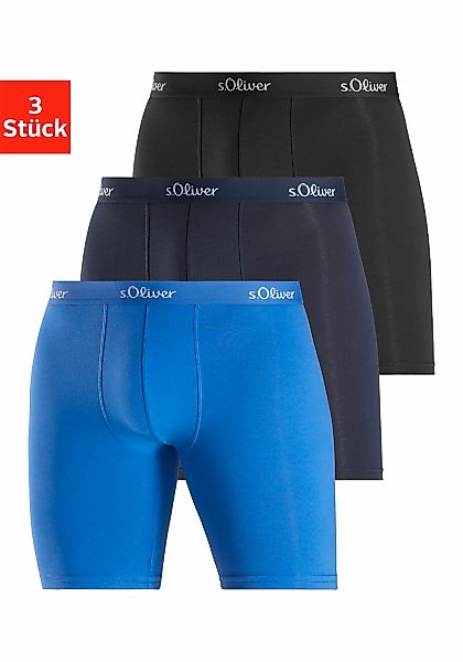s.Oliver Langer Boxer "Boxershorts für Herren", (Packung, 3 St.), mit länge günstig online kaufen
