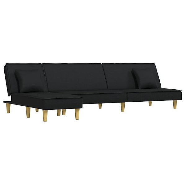 vidaXL Sofa Schlafsofa in L-Form Schwarz 255x140x70 cm Stoff Chaiselongue günstig online kaufen