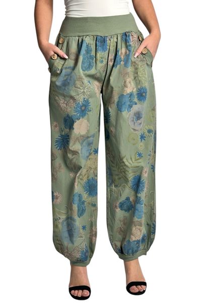 Mississhop Haremshose Baumwollhose Damenhose Aladinhose Blumenprint günstig online kaufen
