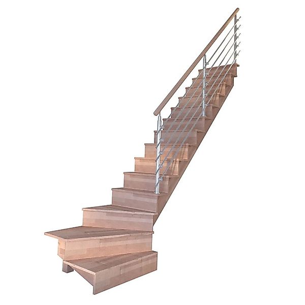 Treppe Lindos Pro Buche Gew. R 100 cm Setzstufen Design-Geländer-Edelstahl günstig online kaufen