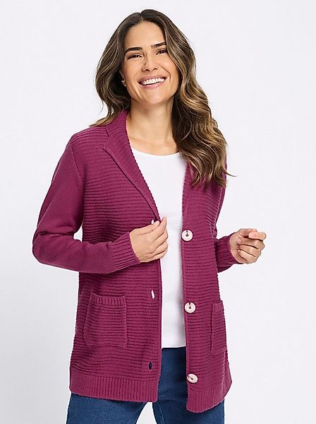 Sieh an! Strickjacke Cardigan Langarm Rippoptik, Jersey günstig online kaufen