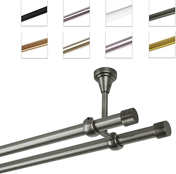 MDEKOR Gardinenstange Vorhangstange 19mm, 2-läufig, kürzbar, 2-läufig Decke günstig online kaufen