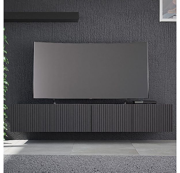 Lomadox Lowboard KEMPTEN-132, in schwarz matt, 4-türig, Breite 200 cm, Rill günstig online kaufen