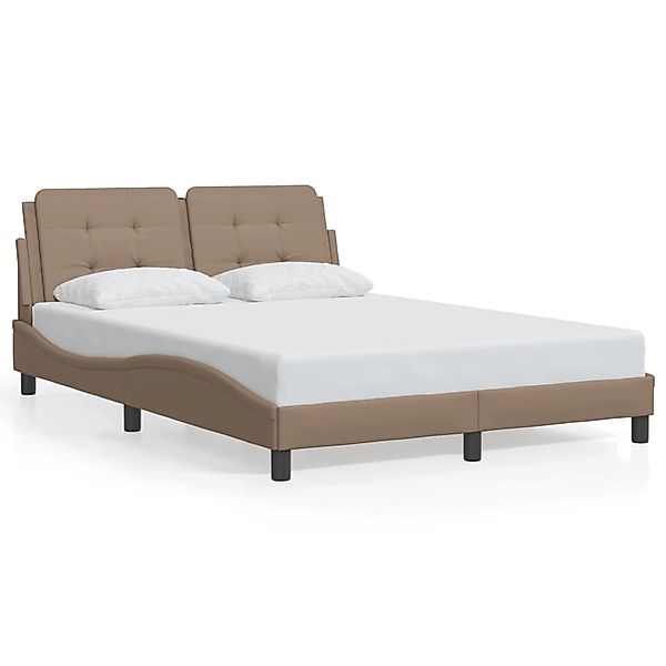 vidaXL Bettgestell ohne Matratze Zadar Cappuccino-Braun 120x200 cm Kunstled günstig online kaufen