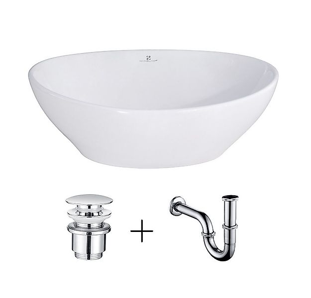 HOMELODY Aufsatzwaschbecken Waschbecken Set Keramik mit Siphon und Ablaufga günstig online kaufen