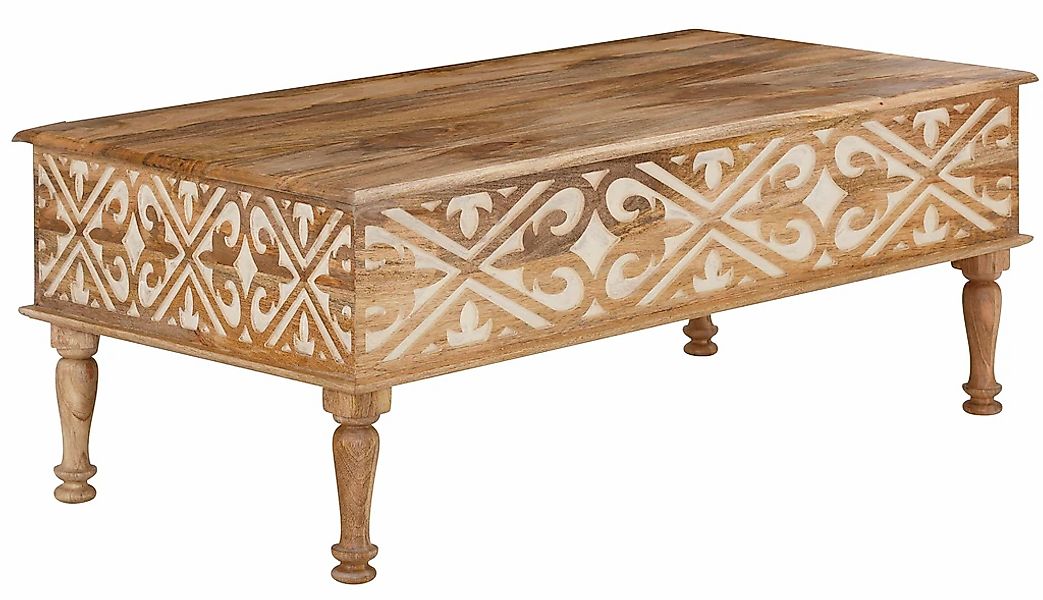 OTTO home Couchtisch "Spring" aus massivem Mangoholz mit detailreichen Schn günstig online kaufen
