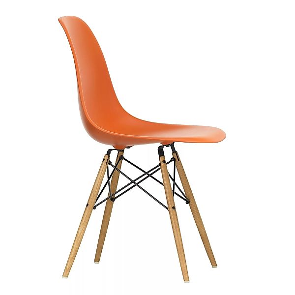 Vitra - Eames Plastic Side Chair DSW Gestell Esche - rostiges orange/Sitzsc günstig online kaufen