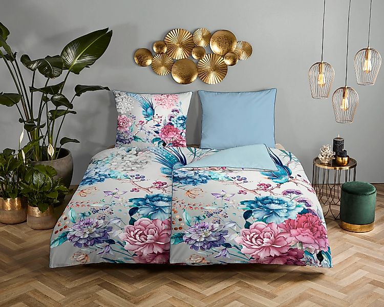 Descanso Wendebettwäsche »Ignadi« 2 Stk. tlg. Baumwolle, Satin, 155x220, Bi günstig online kaufen