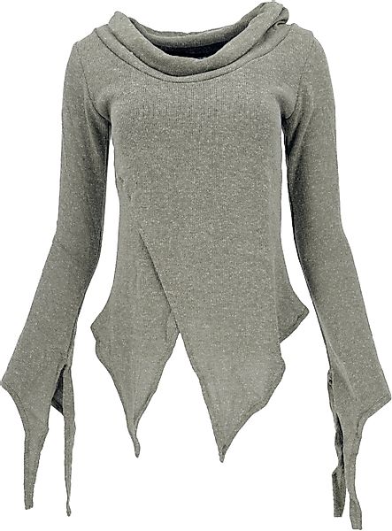 Guru-Shop Longsleeve Pixishirt mit Schalkragen Baumwollstrick.. günstig online kaufen