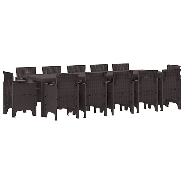 vidaXL Garten Essgruppe 13-Tlg Braun Poly Rattan 3378617 günstig online kaufen